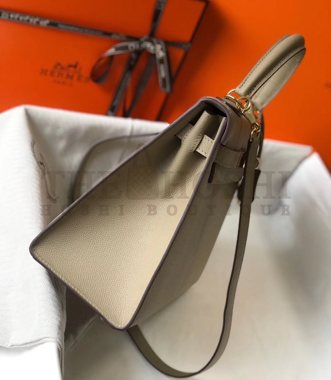 H**me5 Grey Epsom Kelly 32cm Sellier Bag Master Quality