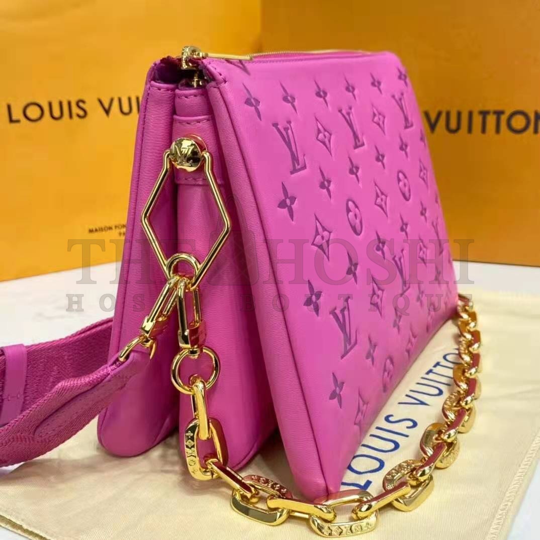 L0vis Vvtt0n LV Women Cruissin PM Handbag Pink Purple Monogram Embossed Puffy Lambskin Master Quality