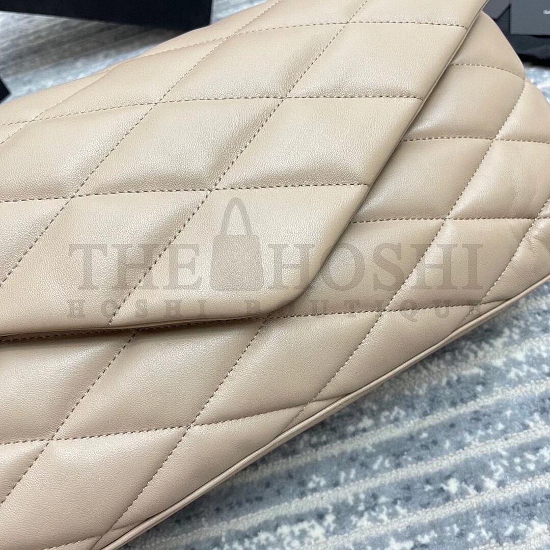 Sa1nt Lau*nt Sade Puffer Envelope Clutch In Beige Lambskin Master Quality