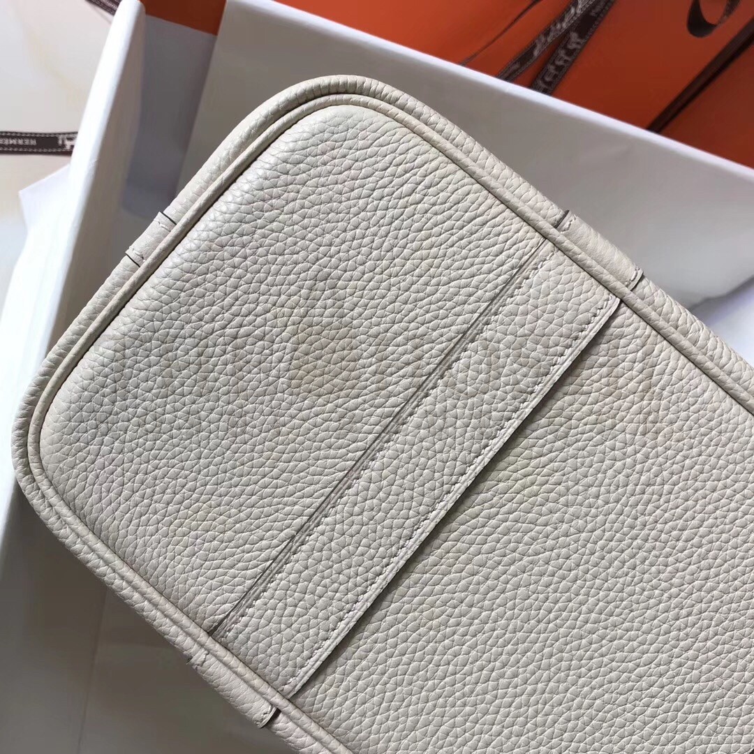 H**me5 Garden Party 30 Bag In White Clemence Leather Master Quality