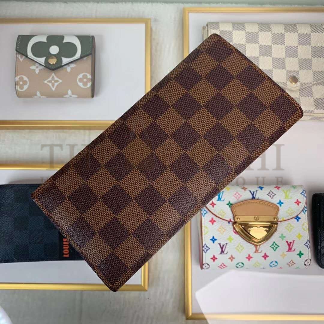 L0vis Vvtt0n LV Women Joséphine Wallet Damier Ebene Canvas-Brown Master Quality