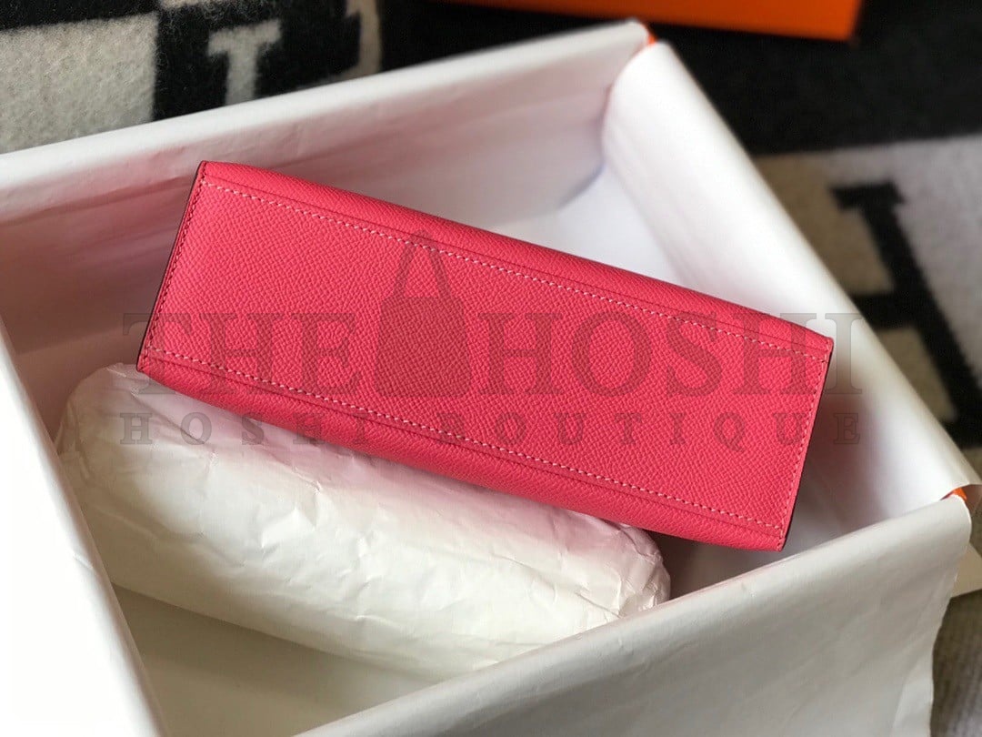H**me5 Kelly Pochette Clutch Bag In Rose Lipstick Epsom Leather Master Quality