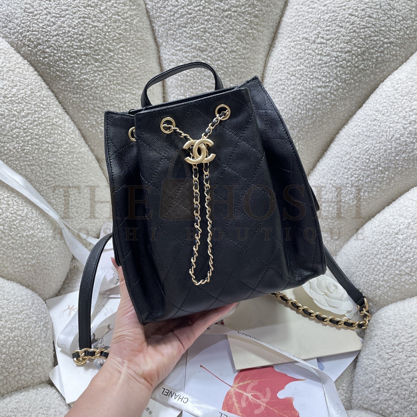 Ch**el 25B Drawstring Backpack – Lambskin Quilted Leather Double Shoulder Bag Size 23*14*23cm Master Quality