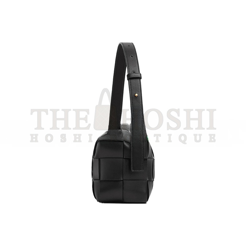 B0tt*ga Ven*ta BRICK CASSETTE 18-CHECK GOLD-FINISH INTRECCIO ZIPPER LEATHER 709360VMAY18425 (28*14*10cm) Master Quality