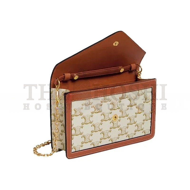 Ce1i*e CHAIN WALLET IN TRIOMPHE CANVAS AND CALFSKIN 10H422DB5.01TA (19.5*13*4cm) Master Quality