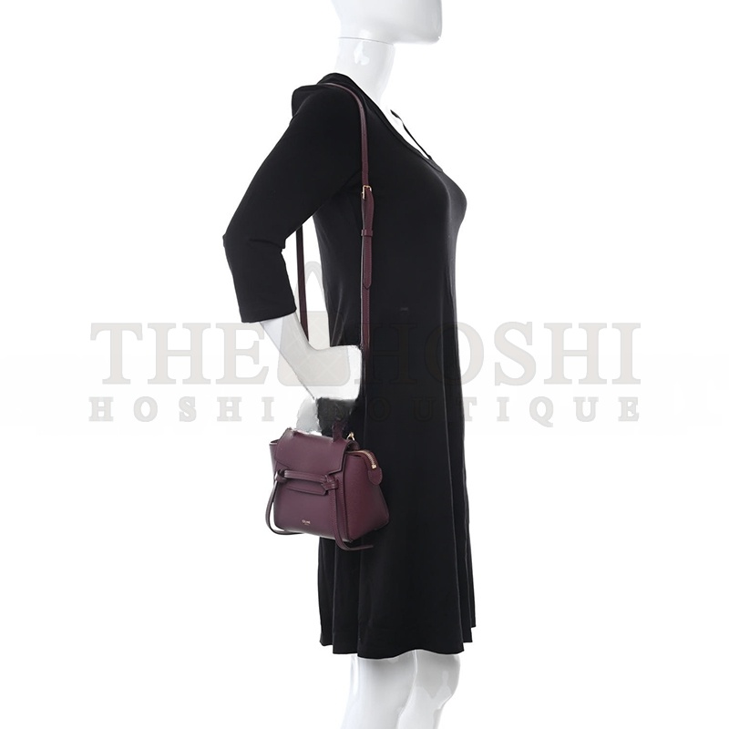Ce1i*e GRAINED CALFSKIN PICO BELT BAG ACAI 1090152 (15*14*9cm) Master Quality
