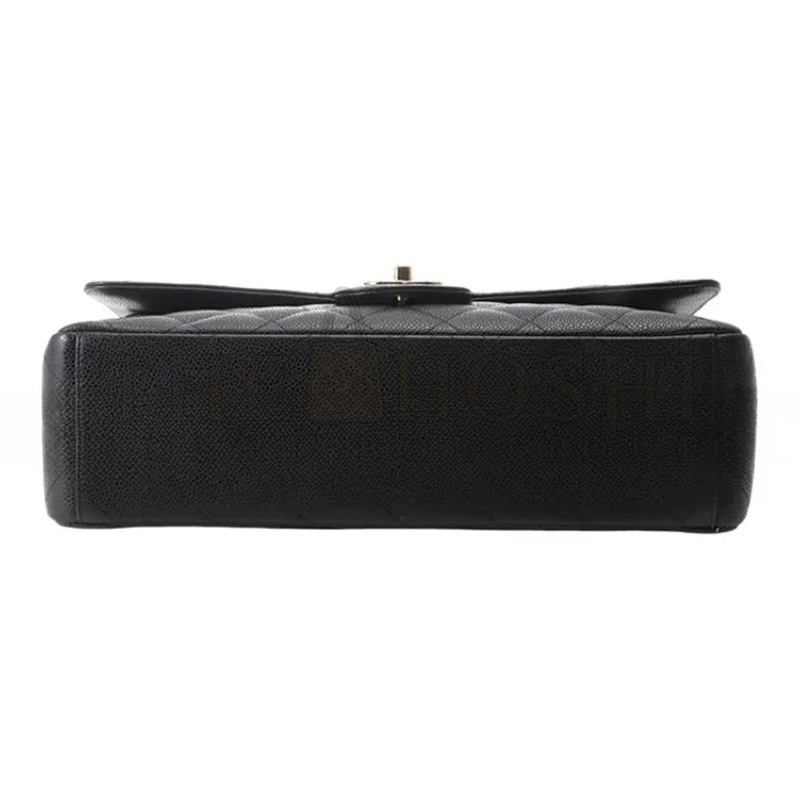 Ch**el CLASSIC FLAP GRAIN EMBOSSED BLACK A58601 Y01864 C3906 (33*23*10cm) Master Quality