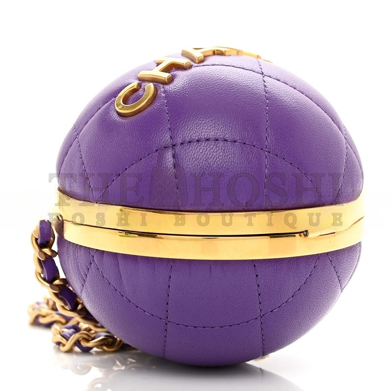 Ch**el 22 SPHERE MINAUDIERE QUILTED LAMBSKIN (9*9*9cm) Master Quality