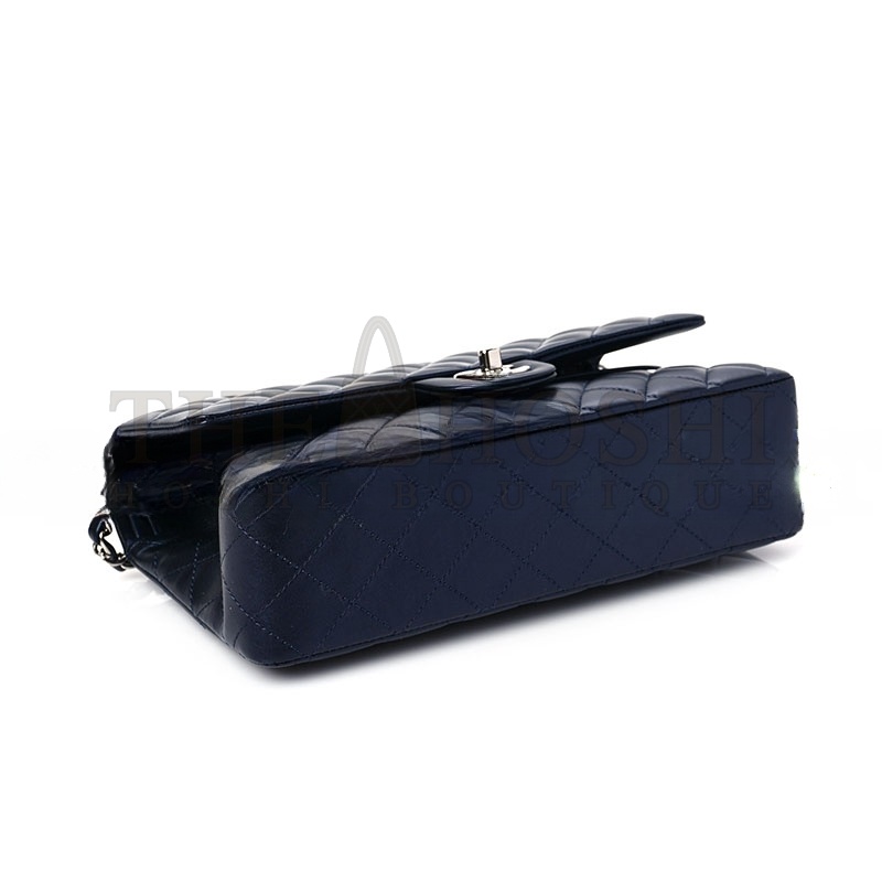 Ch**el IRIDESCENT CALFSKIN QUILTED MEDIUM DOUBLE FLAP 1165123 (25*15*6cm) Master Quality