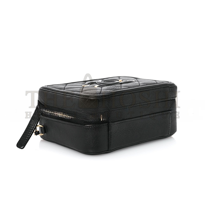 Ch**el CAVIAR QUILTED SMALL CC FILIGREE VANITY CASE 1585770 (16*12*7cm) Master Quality