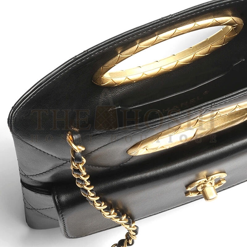 Ch**el CLUTCH LAMBSKIN & GOLD-TONE METAL AS5038 (25*19*3cm) Master Quality
