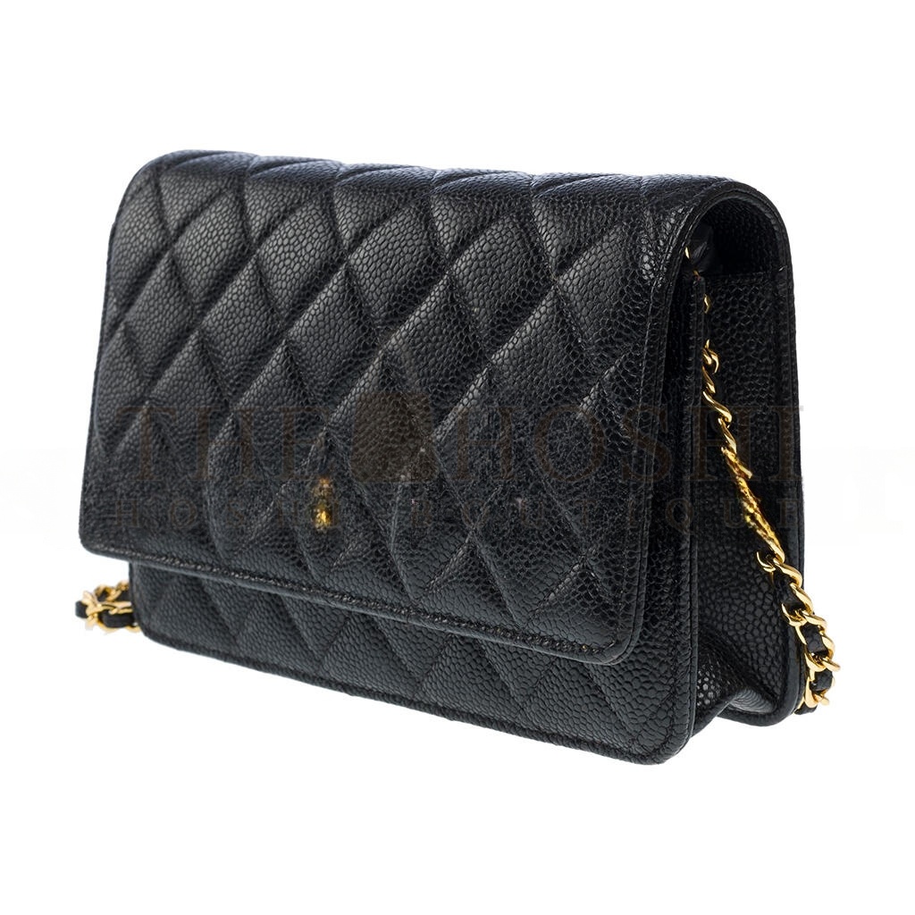 Ch**el WALLET ON CHAIN BAG IN BLACK LEATHER AS4860 (19*13*4cm) Master Quality