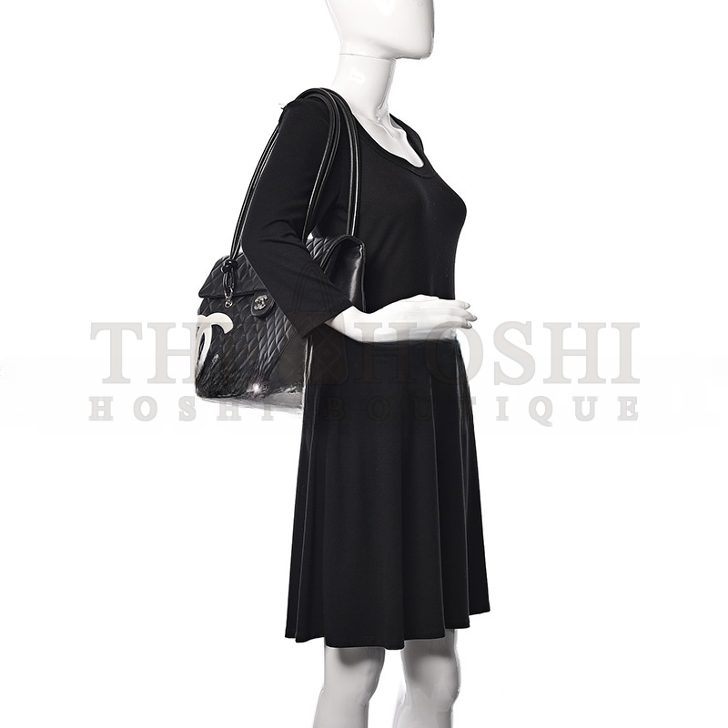 Ch**el BLACK AND WHITE CAMBON CC SHOULDER FLAP BAG AS6339 (33*24*11cm) Master Quality