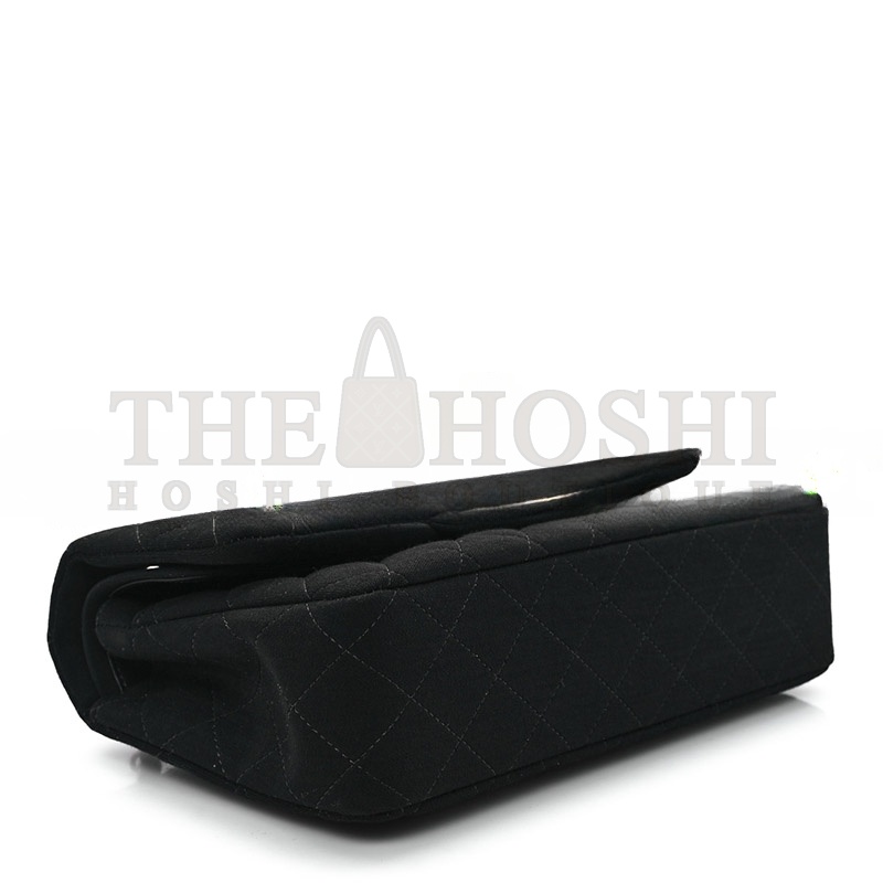 Ch**el JERSEY QUILTED MEDIUM DOUBLE FLAP BLACK (25*17*7cm) Master Quality