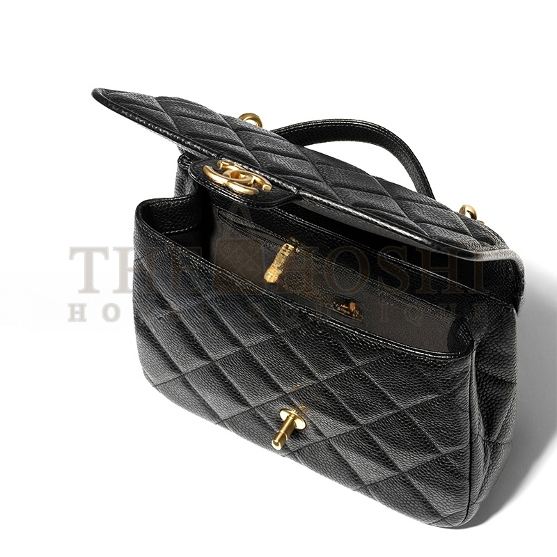 Ch**el GRAINED SHINY CALFSKIN & GOLD-TONE METAL BACKPACK AS5347 (24*18*6cm) Master Quality