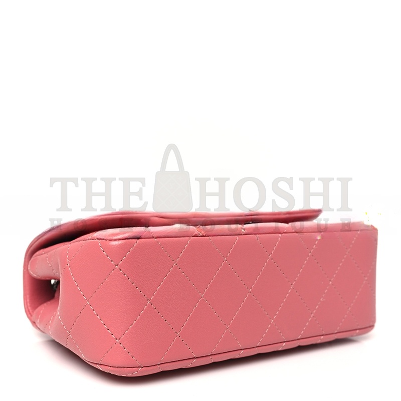 Ch**el LAMBSKIN QUILTED MINI RECTANGULAR FLAP PINK A01116 (20*13*6cm) Master Quality