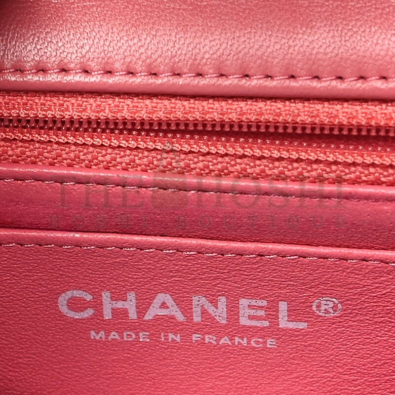 Ch**el LAMBSKIN QUILTED MINI RECTANGULAR FLAP PINK A01116 (20*13*6cm) Master Quality