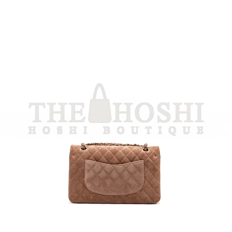 Ch**el MEDIUM CLASSIC DOUBLE FLAP BAG SUEDE LEATHER LIGHT BROWN LGHW (25*16*6cm) Master Quality