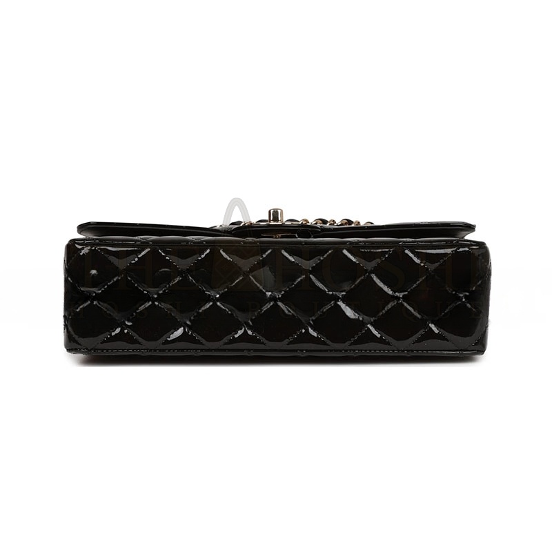 Ch**el PATENT CALFSKIN QUILTED MEDIUM CLASSIC FLAP 1300265 (25*15*7cm) Master Quality