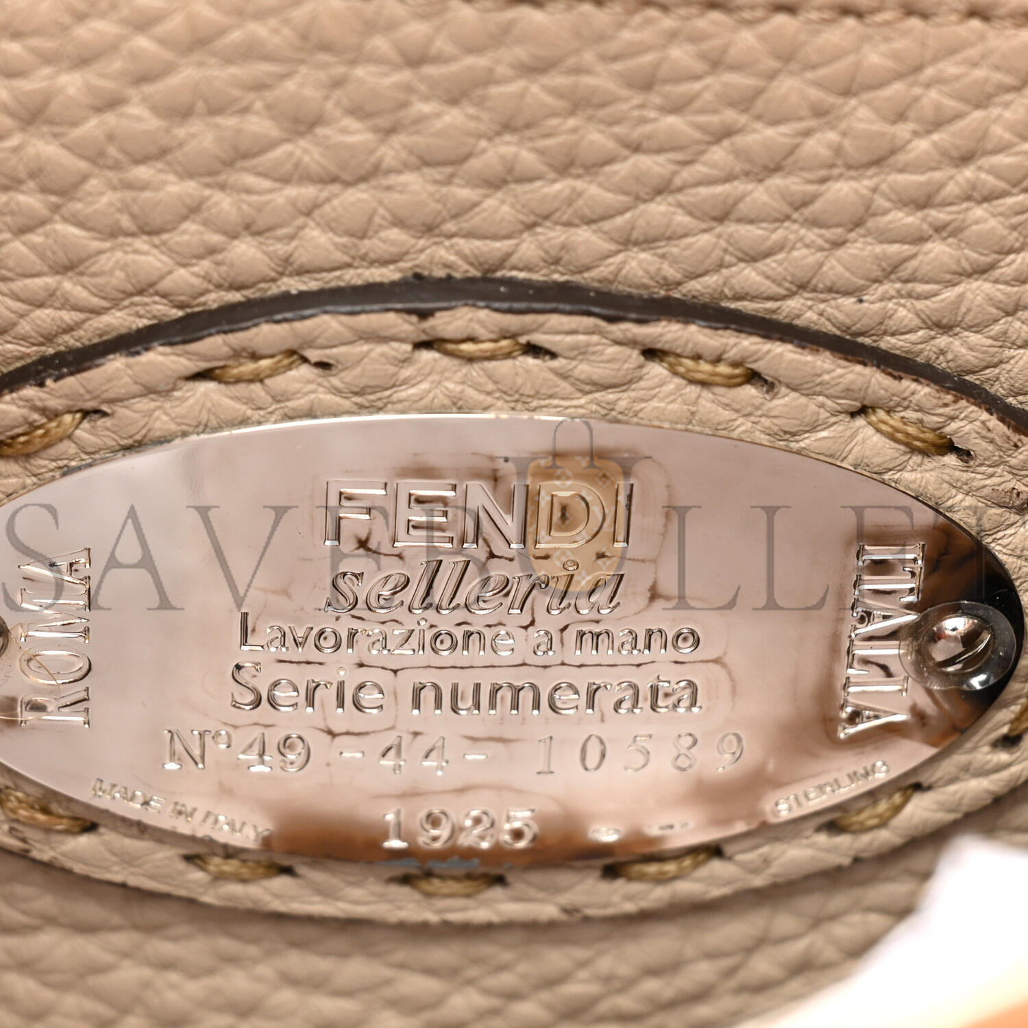 F**di CUOIO ROMANO SELLERIA BI-COLOR MEDIUM PEEKABOO ICONIC SATCHEL ORANGE STONE (34*26*13cm) Master Quality