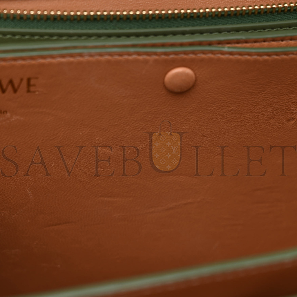 L0ew* SILK CALFSKIN GOYA BAG AVOCADO (22*15*7cm) Master Quality
