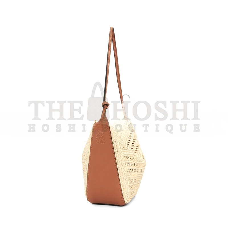 L0ew* MINI HAMMOCK HOBO IN RAFFIA AND CALFSKIN A538G13X09-658 (28*17*9.5cm) Master Quality