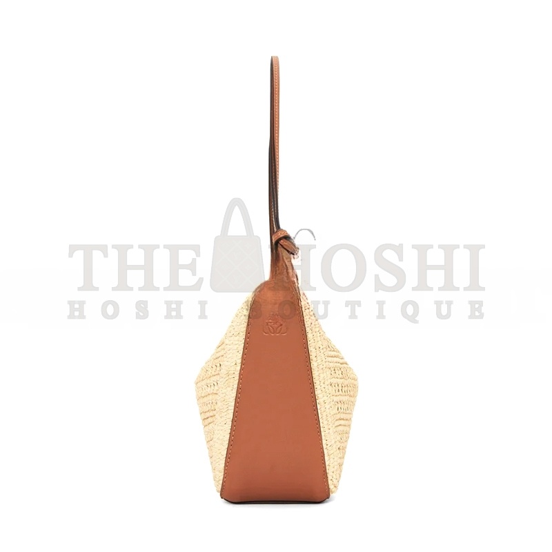 L0ew* MINI HAMMOCK HOBO IN RAFFIA AND CALFSKIN A538G13X09-658 (28*17*9.5cm) Master Quality