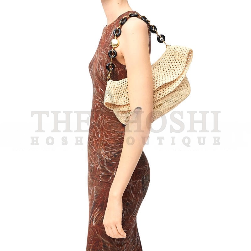 L0ew* MEDIUM OLA BAG IN RAFFIA AND CALFSKIN AP22P22X05 (26*18*13cm) Master Quality