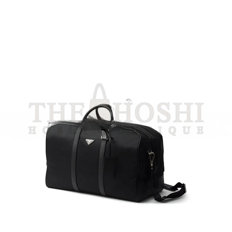 Pra*a RE-NYLON AND SAFFIANO LEATHER TOTE TRAVEL BAG 2VC013 (55*33*27cm) Master Quality