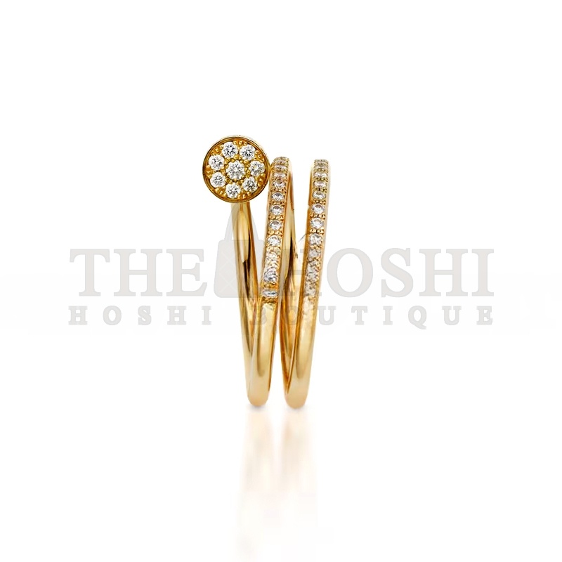 Ca*t1er JUSTE UN CLOU RING, DOUBLE, SEMI-PAVED B4211900 Master Quality