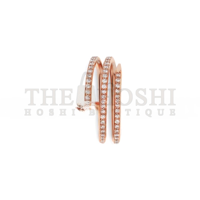 Ca*t1er JUSTE UN CLOU RING, DOUBLE, SEMI-PAVED B4210900 Master Quality