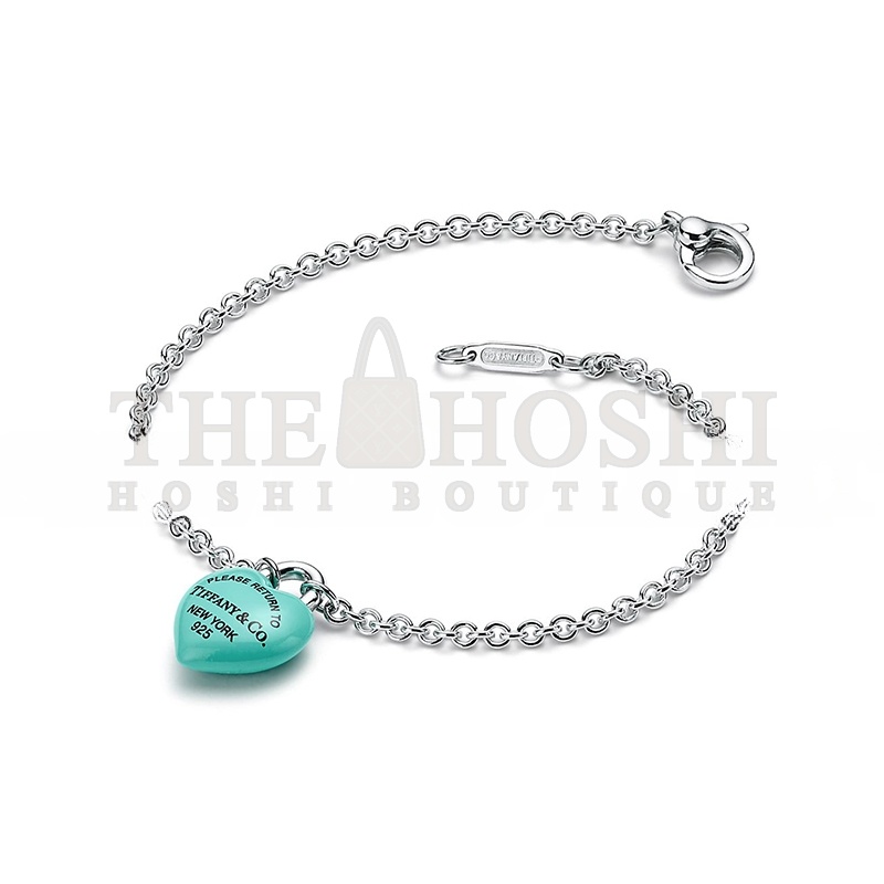 T*f*ny FULL HEART BRACELET PURE SILVER WITH T*f*ny BLUE ACCENTS 74956793 Master Quality