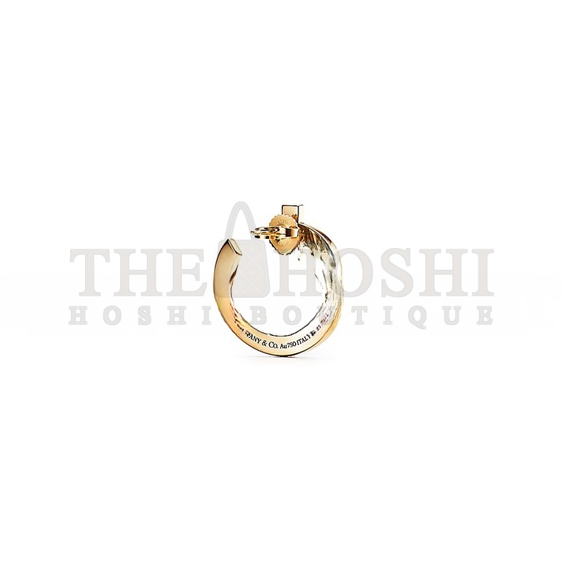 T*f*ny T1 OPEN HOOP EARRINGS IN GOLD WITH D1am0ndS 68408083 Master Quality