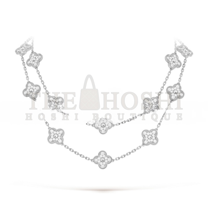 V*n Cl**f ARPELS VINTAGE ALHAMBRA LONG NECKLACE, 20 MOTIFS VCARA43300 Master Quality