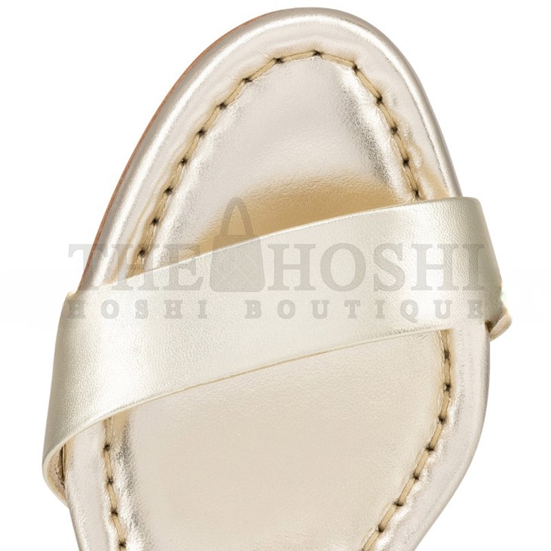 Chr1st1an LOUBOUTIN MISS JANE METALLIC RED SOLE ANKLE-STRAP SANDALS Master Quality