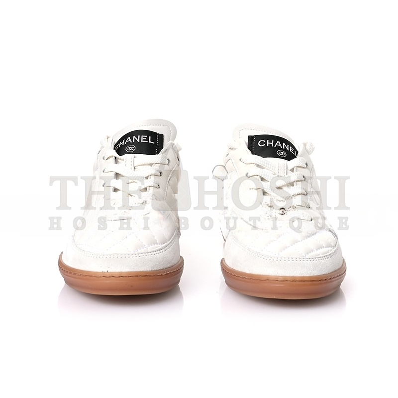 Ch**el SUEDE CALFSKIN QUILTED SNEAKERS 36 G45336 Master Quality