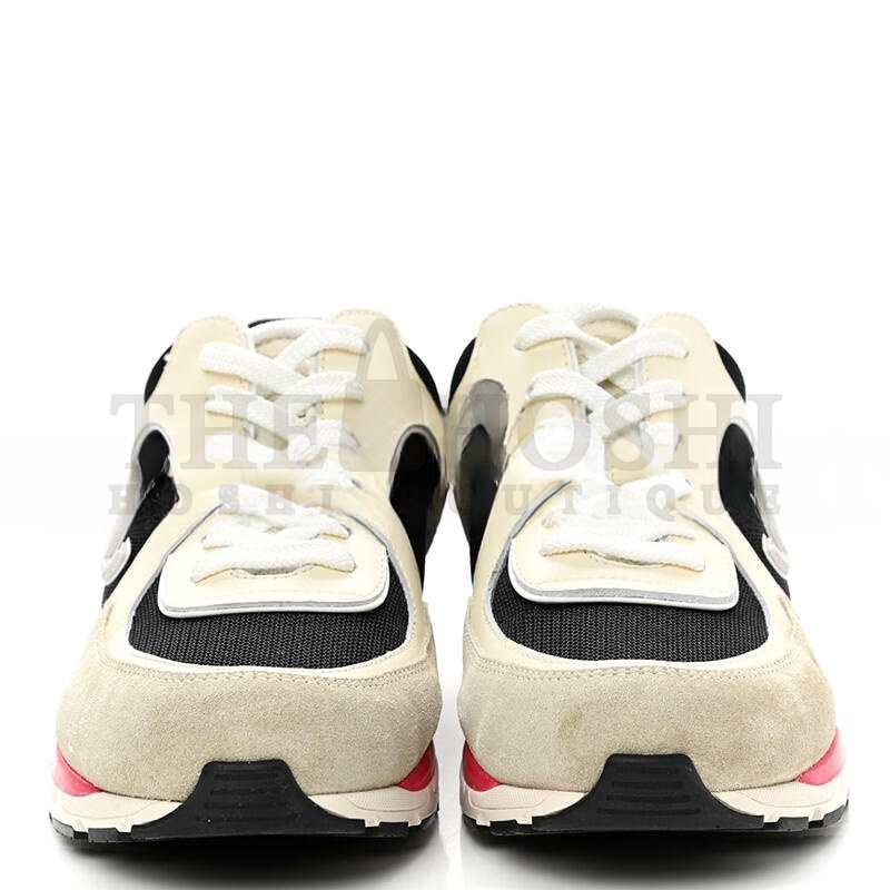Ch**el SNEAKERS CALFSKIN, MESH & SUEDE CALFSKIN IVORY, BLACK & BEIGE G39066 Y55828 K4292 Master Quality